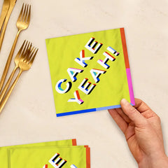 "Cake Yeah!" Colorful Cocktail Napkins, Pack of 20