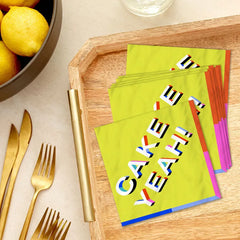 "Cake Yeah!" Colorful Cocktail Napkins, Pack of 20