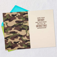 New Freedoms and Adventures Green Camo Birthday Card
