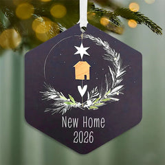 New Home Metal Personalized Ornament, Custom Text