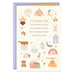 Showered With Love Baby Shower Card