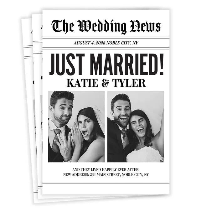 Newspaper Flat Wedding Announcement