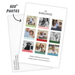 Modern Top Nine Flat Chrismas Photo Card