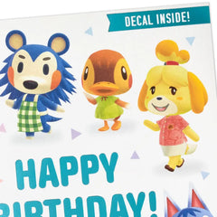 Nintendo Animal Crossing™ New Horizons Special Day Birthday Card for Kids With Decal
