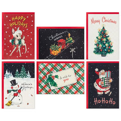 Nostalgic Artwork Boxed Christmas Cards Assortment, Pack of 36