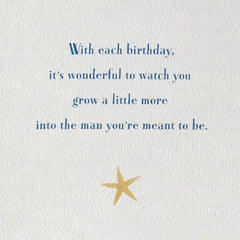 Wonderful to Watch You Grow Each Year Birthday Card for Grandson