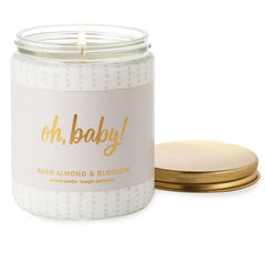 Oh Baby Warm Almond and Blossom Scented Jar Candle, 7 oz.