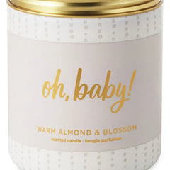 Oh Baby Warm Almond and Blossom Scented Jar Candle, 7 oz.