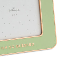 Oh So Blessed Green Enamel Picture Frame, 4x4
