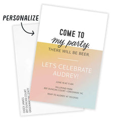 Come to My Party Ombré Invitation