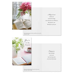 Scripture and Flowers Assorted Religious Praying for You Cards, Box of 12