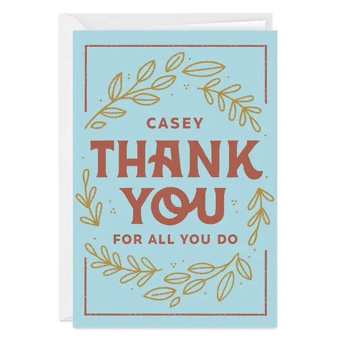 For All You Do Wreath Custom Thank-You Card