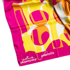 Sylvia Mollie Orange and Pink Color Block Scarf