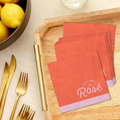 Stop and Smell the Rosé Cocktail Napkins, Pack of 20