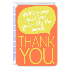 Orange and Yellow Word Bubble Thank You Card