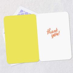 Orange and Yellow Word Bubble Thank You Card