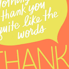 Orange and Yellow Word Bubble Thank You Card