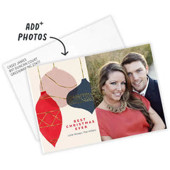 Modern Ornaments Flat Christmas Photo Card