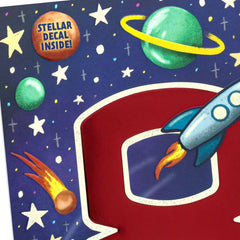 You're a Stellar Kid 8th Birthday Card With Alien Decal