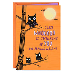 Guess Whooooo Is Thinking of You Halloween Card