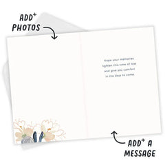 Watercolor Bird and Flowers Custom Sympathy Card