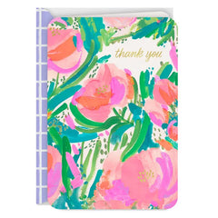Painted Flowers Blank Thank You Card