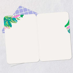 Painted Flowers Blank Thank You Card