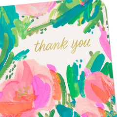 Painted Flowers Blank Thank You Card