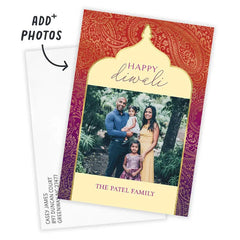 Paisley Ombre Flat Diwali Photo Card