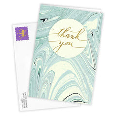 Elegant Ink Swirl Custom Thank You Card