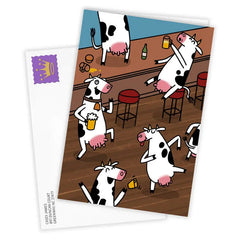 Partying Cows Funny Custom Celebration Card