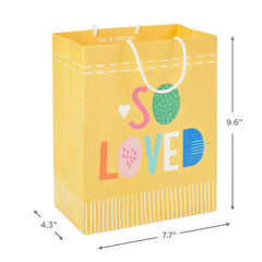 9.6" Pastel Lettering on Yellow Medium Gift Bag