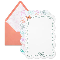 Lacey Chabert Collection Ribbons and Scallops Stationery Set With Seals, 12 sheets