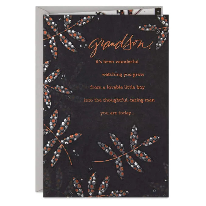 You've Grown Into a Caring Man Birthday Card for Grandson