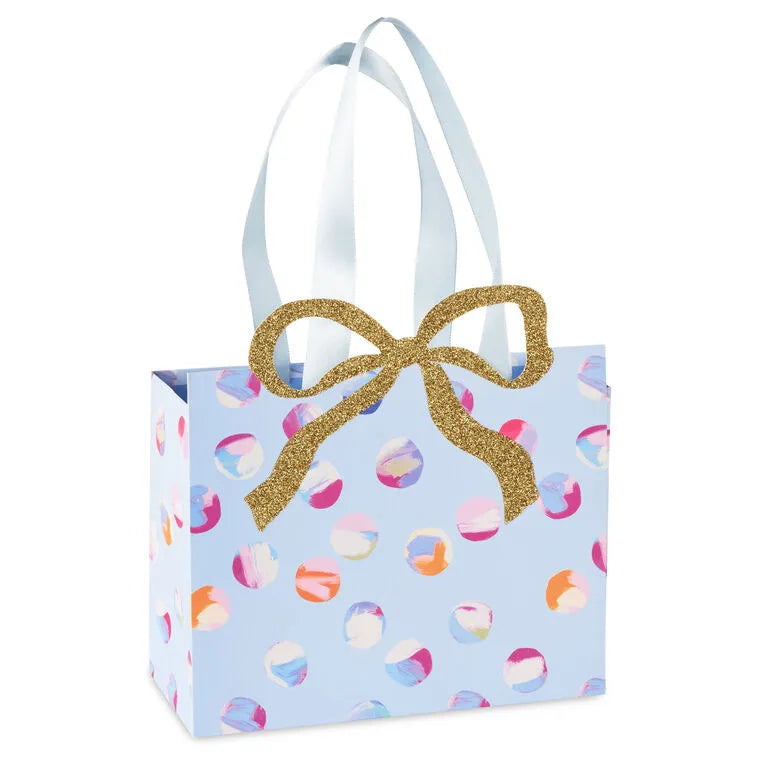 4.8" Lacey Chabert Collection Painted Dots on Periwinkle Small Gift Bag