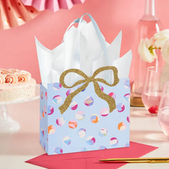 4.8" Lacey Chabert Collection Painted Dots on Periwinkle Small Gift Bag