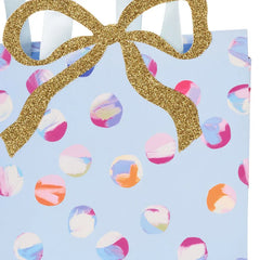 4.8" Lacey Chabert Collection Painted Dots on Periwinkle Small Gift Bag