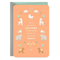 Lucky Kiddo Nursery Icons New Baby Card for Two Dads