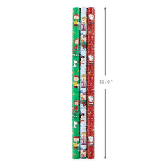 Peanuts® 3-Pack Christmas Wrapping Paper Assortment, 105 sq. ft.