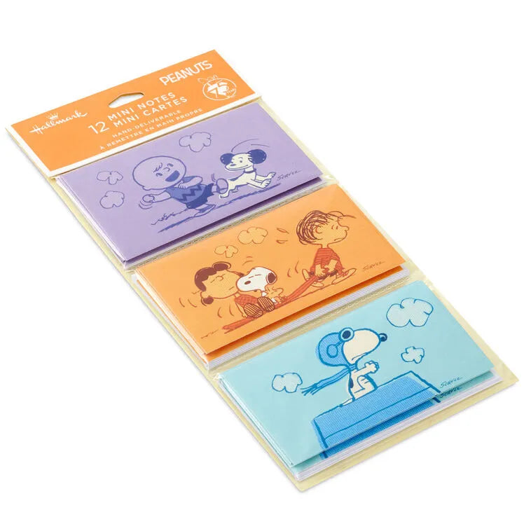 Peanuts® 75th Anniversary Nostalgic Scenes Assorted Blank Mini Note Cards, Pack of 12
