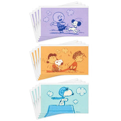 Peanuts® 75th Anniversary Nostalgic Scenes Assorted Blank Mini Note Cards, Pack of 12