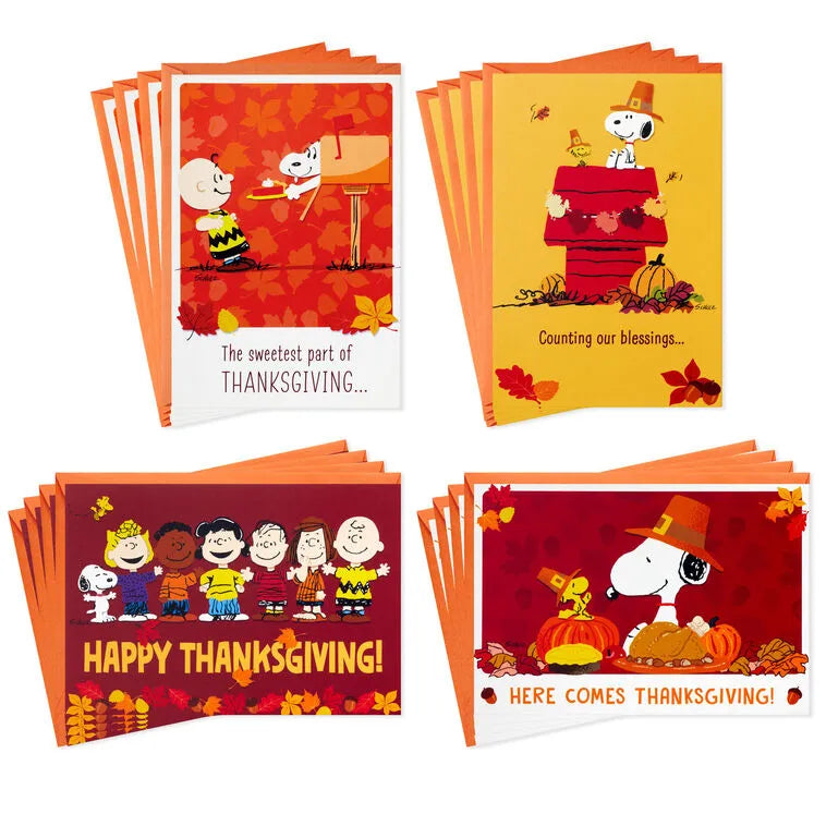 Peanuts® Good Wishes Boxed Thanksgiving Cards Assortment, Pack of 16