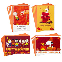 Peanuts® Good Wishes Boxed Thanksgiving Cards Assortment, Pack of 16