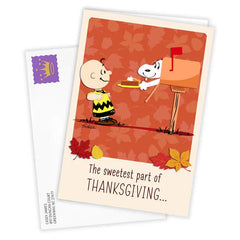 Peanuts® Snoopy With Pie Custom Thanksgiving Card