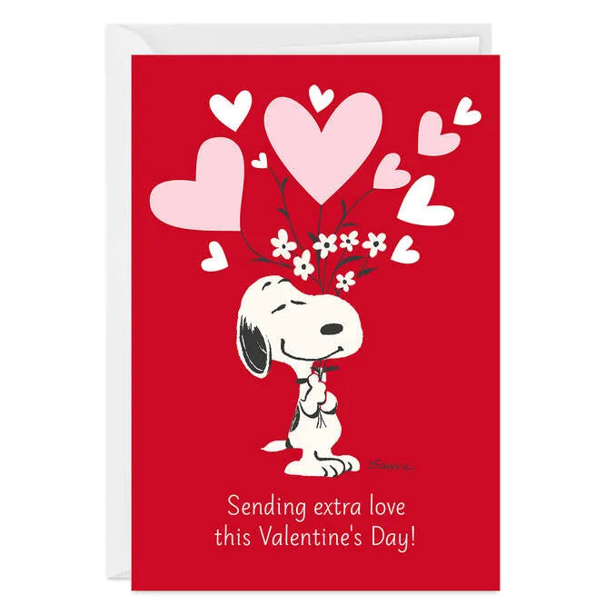 Peanuts® Snoopy Extra Love Custom Valentine's Day Card