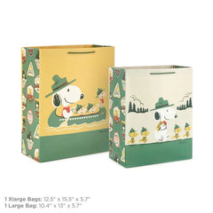 Peanuts® Beagle Scouts Snoopy and Troops 2-Pack Large and XL Gift Bags