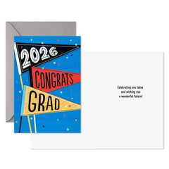 Celebrating You Today Pennants 2026 Graduation Cards, Pack of 10