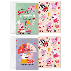 Peppa Pig Kids Assorted Valentines With Stickers, Pack of 24