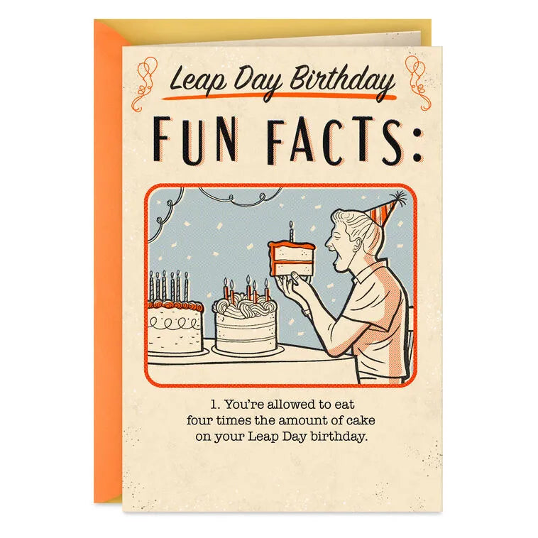 Fun Facts Funny Leap Day Birthday Card