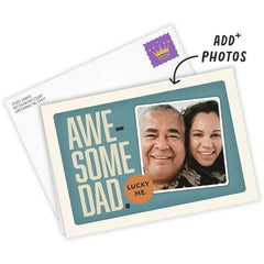 Personalized Awesome Dad Photo Card